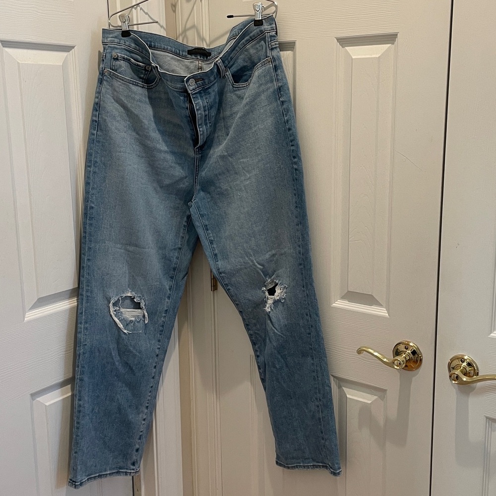 Uniqlo Unisex Distressed Jeans Low stretch Size 36 (38 waist x29 inseam) EUC